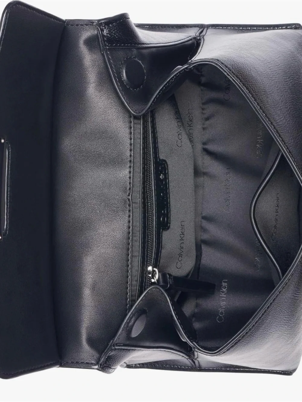 NEW Calvin Klein Classic Black Top-Handle Leather Satchel